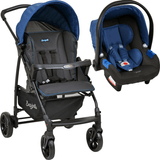 Carrinho De Bebê Travel System - Burigotto Ecco Cinza Azul De 0 A 15kg