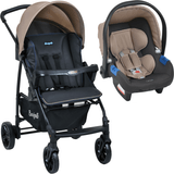 Carrinho De Bebe + Bebê Conforto  Burigotto - Ecco Cinza Bege