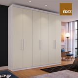 Roupeiro 6 Portas Casal Édez Thames, Touch Branco