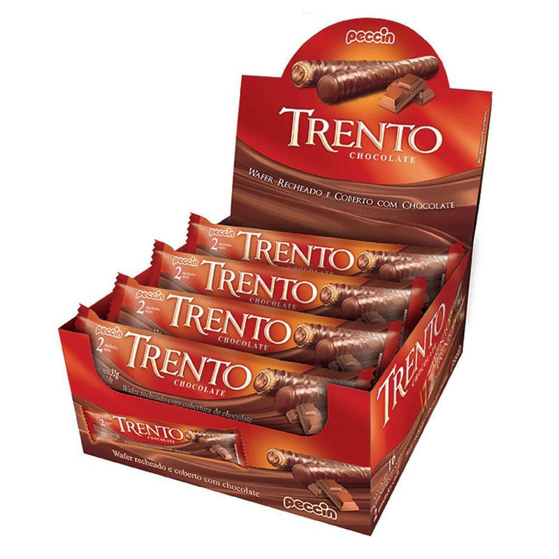 Chocolate Com Wafer Trento Recheio Chocolate 16Un - Peccin Menor preço em Chocolate Com Wafer Trento Recheio Chocolate 16Un - Peccin