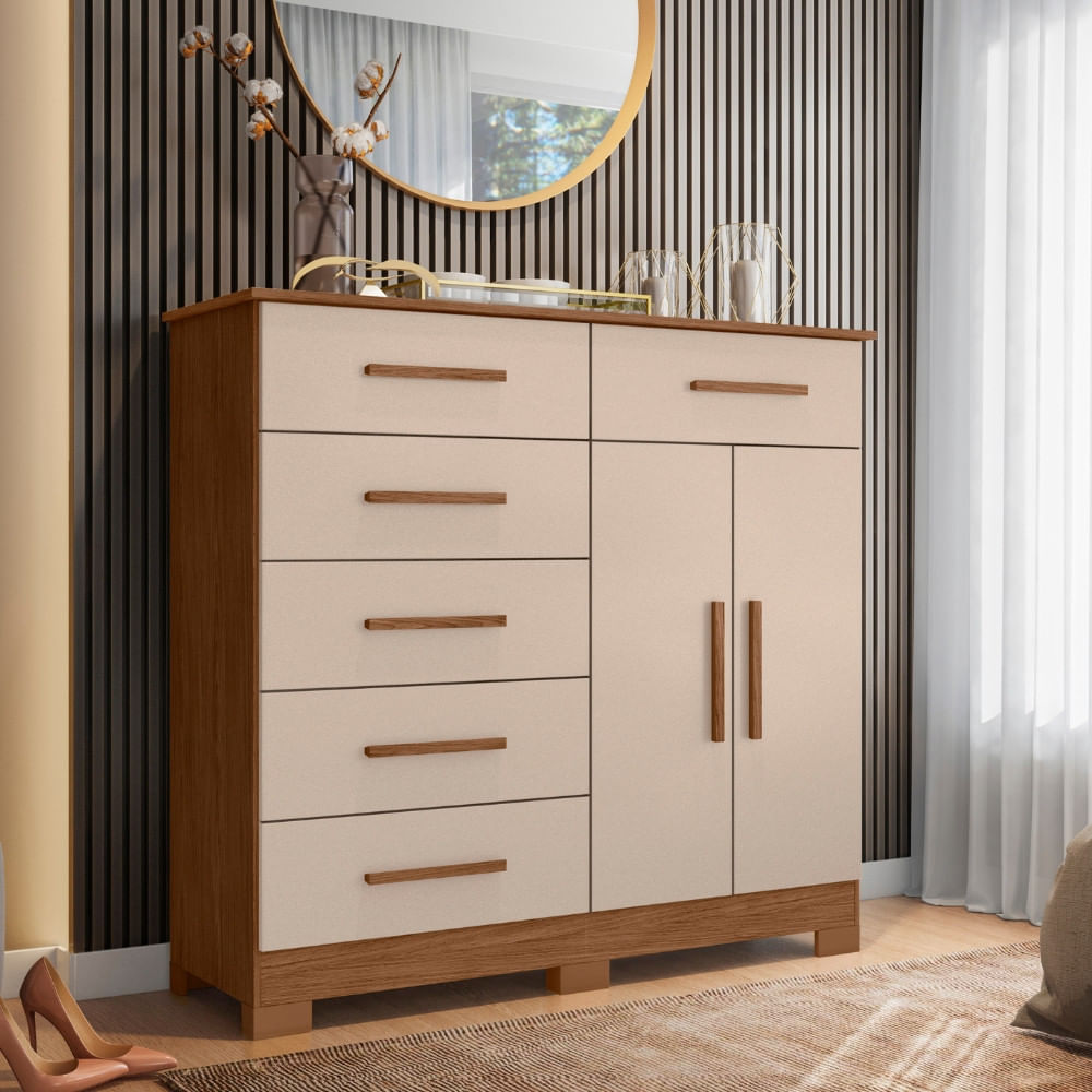 Cômoda 2 Portas 6 Gavetas Xangai Albatroz