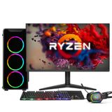 Pc Gamer Completo Amd Ryzen 5 5600g, Gráficos Radeon Vega 7, 16gb Ddr4, Ssd 256gb, Fonte 500w, Monitor 21.5&quot; 75hz, 3green Force - 3f-009