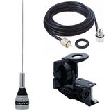 Antena Móvel 1/4 Vhf M-300c 50cm Suporte Bi-Articulado Calha Cabo 5,5 Metros