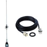 Antena Dual Band 1/4 Vhf 5/8 Uhf Steelbras Ap0188 Cabo Coaxial 5,5 metros com Conectores