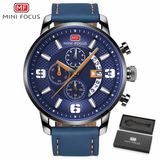 Relógio De Pulso Masculino Mini Focus Mf-0025 À Prova D&#39;água Azul