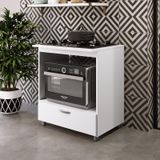 Balcão Multiuso Forno e Cooktop 5 Bocas 1 gaveta branco