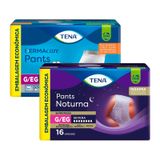 Kit Roupa Intima Tena Dermacare Pants Ultra G/eg Com 16 Unidades + Roupa Íntima Tena Pants Noturna G/eg 16 Unidades