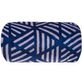 Manta Plush Casal Microfibra Toque Flannel 180x220cm Azul Listras