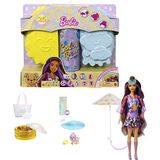 Boneca Barbie Revelação De Cor 7 Surpresas Mudança Cor Acessórios - Série Sol E Confeitos