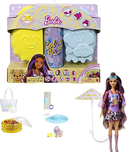 Boneca Barbie Revelação De Cor 7 Surpresas Mudança Cor Acessórios - Série Sol E Confeitos