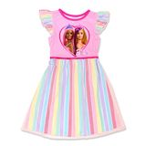 Vestido Fantasia Barbie Arco-íris (4 Rosa)