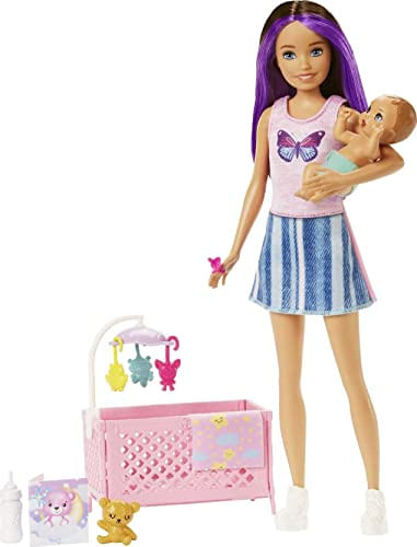 Boneca Barbie E Acessórios Berço Com Boneca Skipper Boneca Bebê Com Olhos Sonolentos Móveis E Acessórios Temáticos Babás Inc.