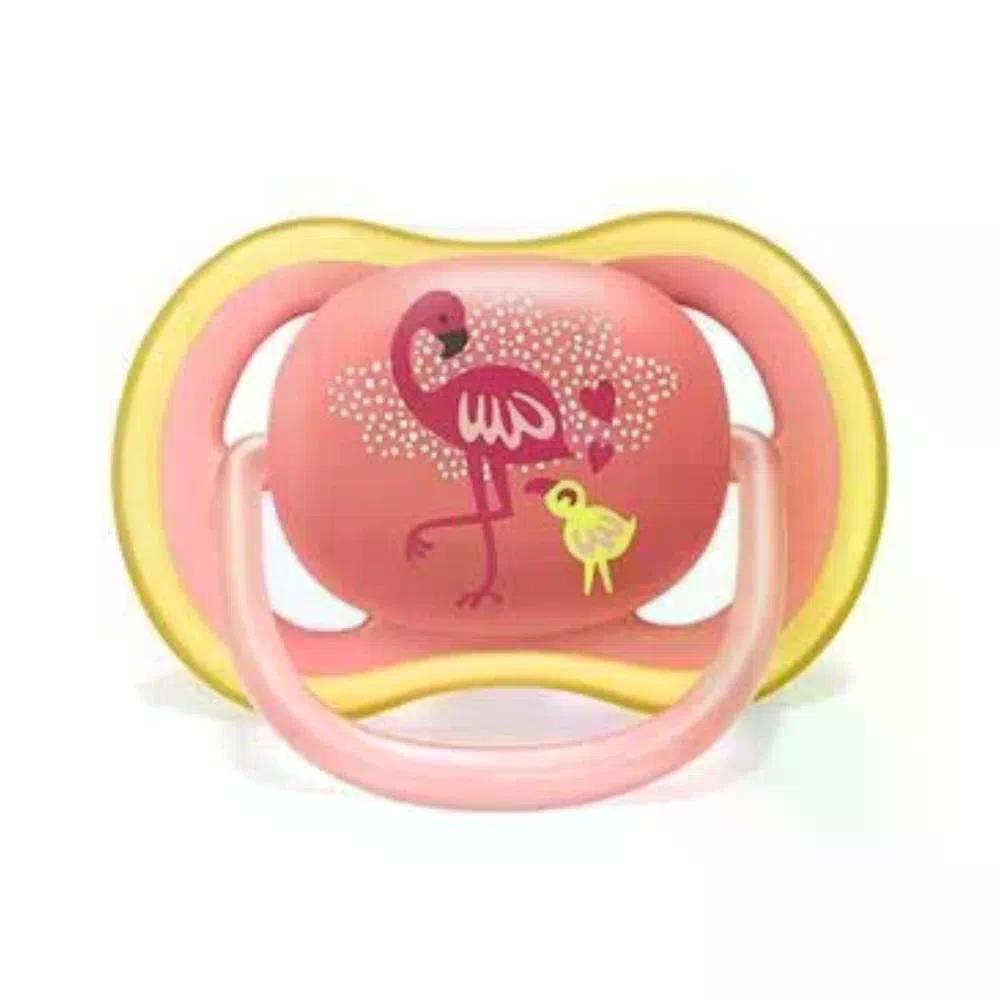 Chupeta Ultra Air Flamingo 6-18 Philips Avent Scf086/77 Rosa