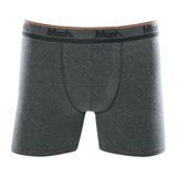 Cueca Boxer Longa Mash Masculina Cotton Algodão Cinza Mescla Grafite P