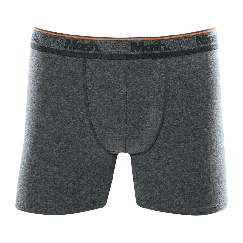 Cueca Boxer Longa Mash Masculina Cotton Algodão Cinza Mescla Grafite P