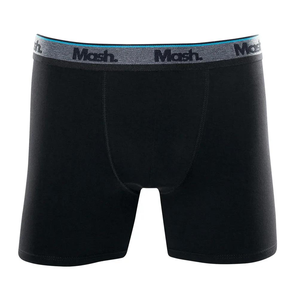 Cueca Boxer Longa Mash Masculina Cotton Algodão Preto Gg