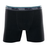 Cueca Boxer Longa Mash Masculina Cotton Algodão Preto M