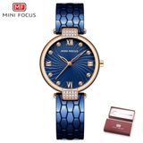 Relógio De Quartzo Feminino Mini Focus Mf0186l À Prova D&#39;água Azul