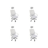 Cadeira Escritório Diretor Mesh Encosto De Cabeça Branco - Kit 4