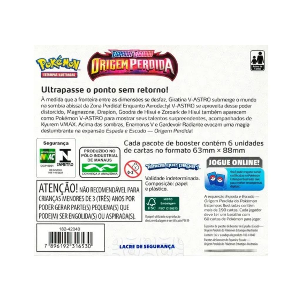 Booster Cartas Pokemon TCG - Pacote original e lacrado (Espada e Escudo)