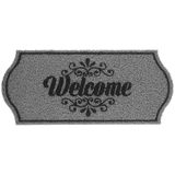 Capacho Vinil Formas Welcome Cinza 30cmx70cm Kapazi