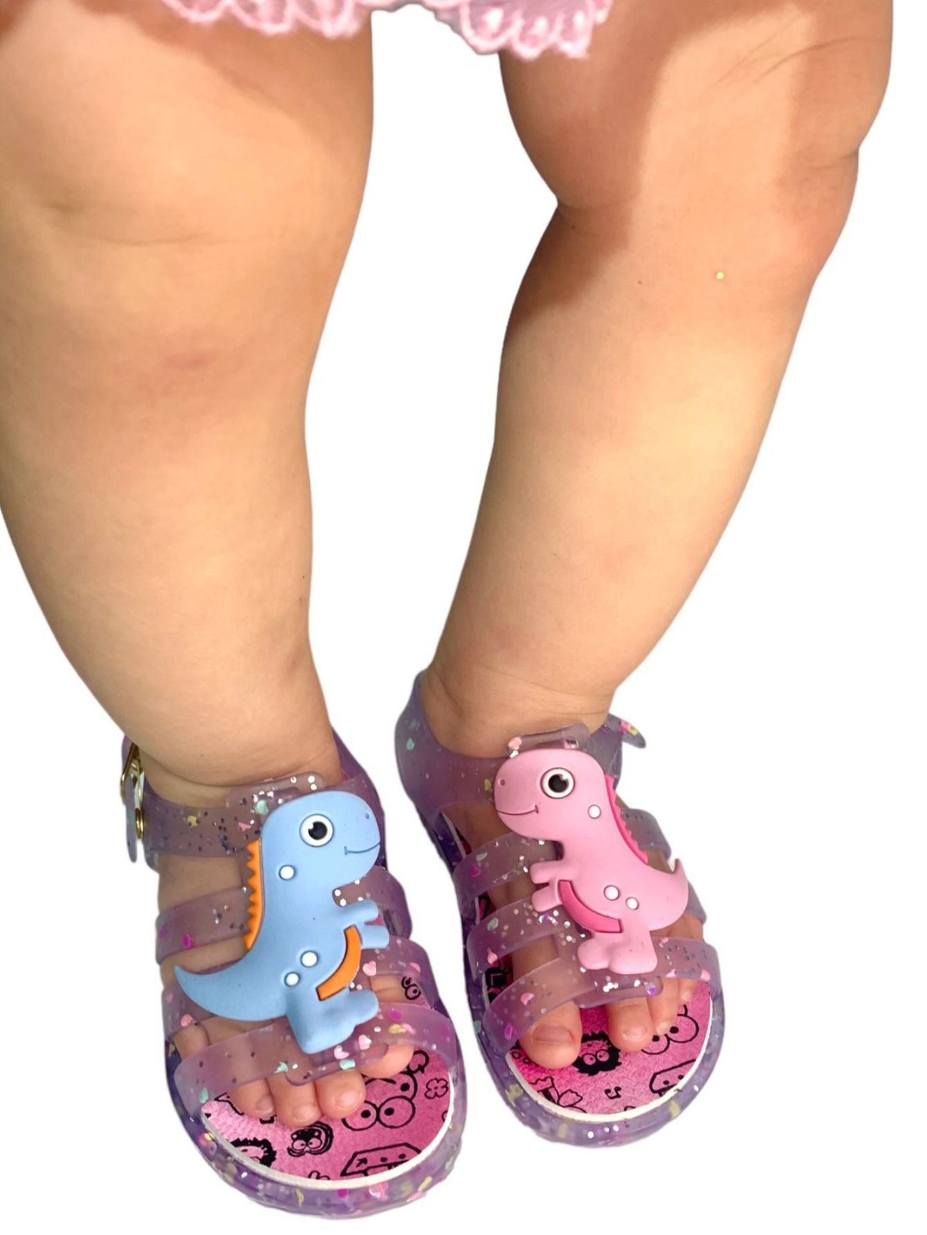 Sandália Papete Infantil Meninas Bebê Dino
