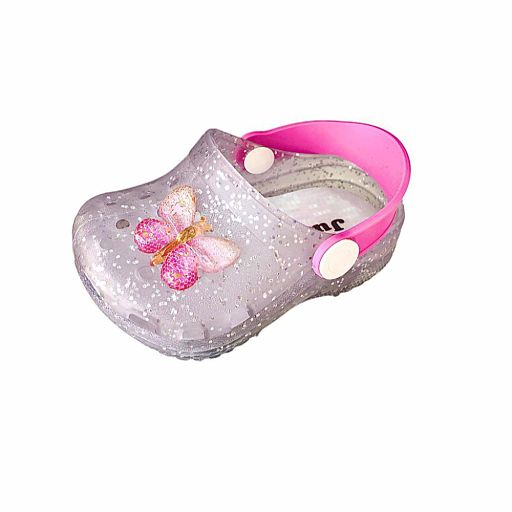 Babuche Infantil Feminina Borboleta Glitter Juju