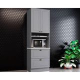 Módulo Cozinha Henn Americana Paneleiro C/ 2 Portas E 2 Gavetas (1 Forno) 71.5cm Cinza