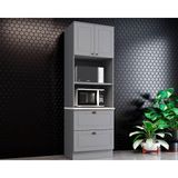 Módulo Cozinha Henn Americana Paneleiro C/ 2 Portas E 2 Gavetas (2 Fornos) 71.5cm Cinza