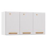 Armário Aéreo Cozinha Modulado Diamante C/ 3 Portas 105cm Branco - Telasul