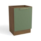 Gabinete De Cozinha Modulado Botanic M629 1 Porta 60cm Nogueira/verde Oliva - Kappesberg