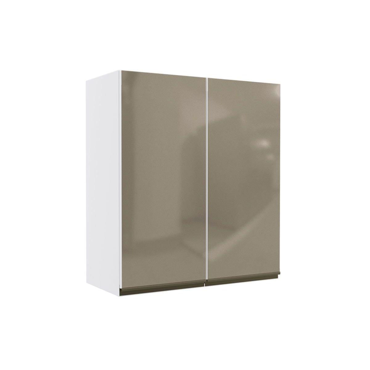 Armário Aéreo Cozinha Modulado Maxxi G765 2 Portas C/ Vidro 80cm Polipropileno Branco - Kappesberg