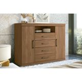 Cômoda Casal Master C/ 2 Portas 1 Nicho E 4 Gavetas Jatoba - Santos Andirá