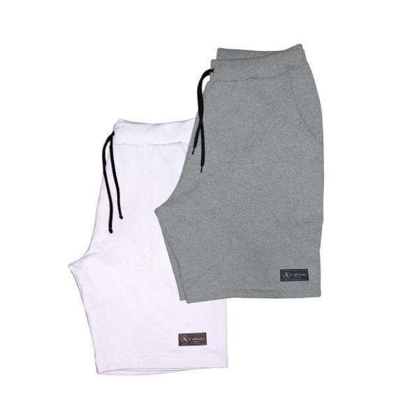 Kit 2 Bermudas Moletom Masculina Com 3 Bolsos Short Básico Casual Treino