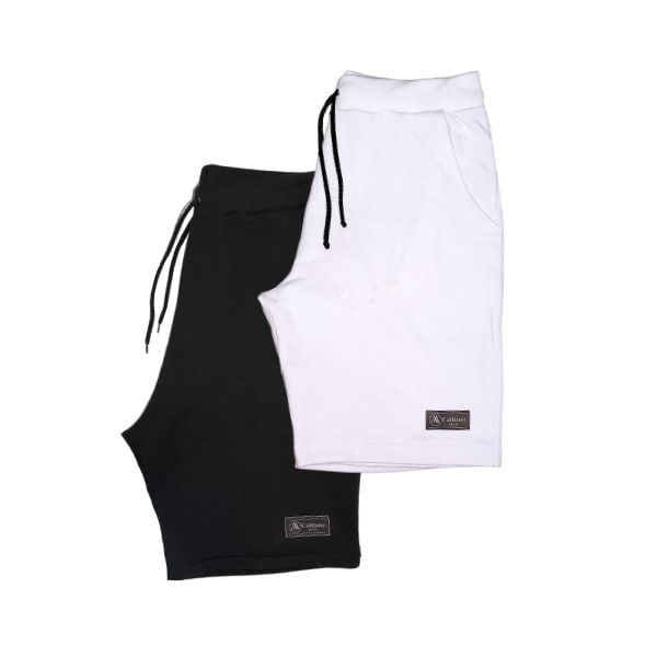 Kit 2 Bermudas Moletom Masculina Com 3 Bolsos Short Básico Casual Treino