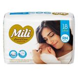 Fralda Descartável Mili Love &amp; Care Rn 18 Fraldas Premium