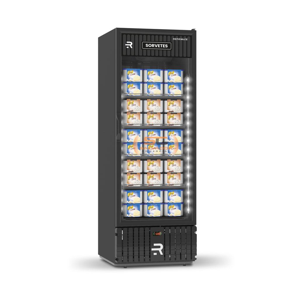 Visa Cooler Sorvete Porta Vidro Ar Forçado -22ºc 570l Vcs570pvpp Preto/preto 220v - Refrimate 220v
