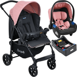 Carrinho De Bebê Travel System Burigotto Ecco Cinza E Rosa + Base