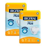 Kit 2 Fralda Geriátrica Bigfral Regular Plus Tamanho G Com 7 Unidades Cada