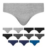 Kit 12 cuecas Masculina Algodão Slip Tradicional