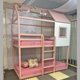 Beliche Infantil Casinha Janelinha Rosa/branco