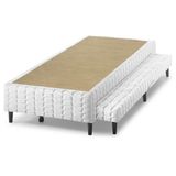 Cama Box Base C/auxiliar Universal Solteiro Bordado White (88x188x25) - Anjos
