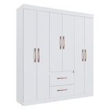 Guarda-roupas 6 Portas 2 Gavetas Multimóveis Cr35114 Branco