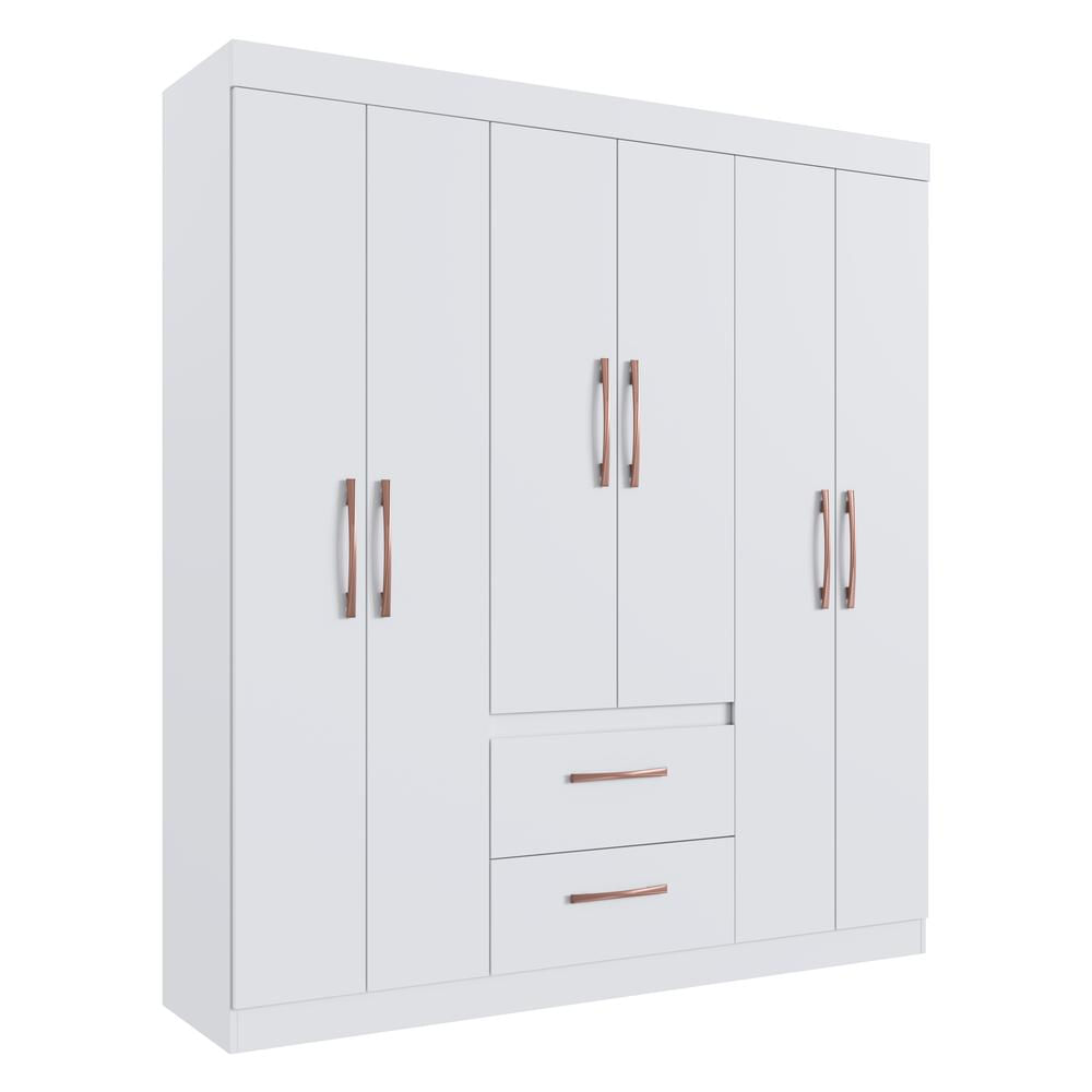 Guarda-roupas 6 Portas 2 Gavetas Multimóveis Cr35114 Branco