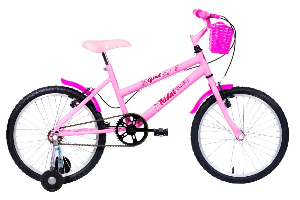 Bicicleta Aro 20 Infantil Mtb Girl Com Roda Lateral - Rosa