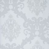 Papel de parede Damask Off White com Prata