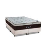 Cama Box King Colchao Molas Ortobom Superpocket Sleep King Box Suede White 193x203