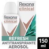 Desodorante Antitranspirante Aerossol Rexona Clinical Refresh 150ml