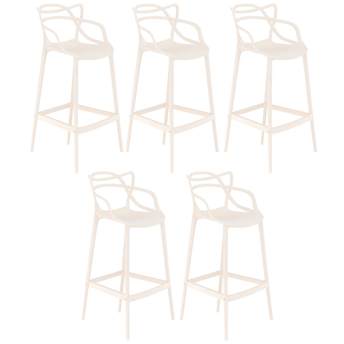 Kit 5 Banquetas Altas Bancada Cozinha Masters Allegra