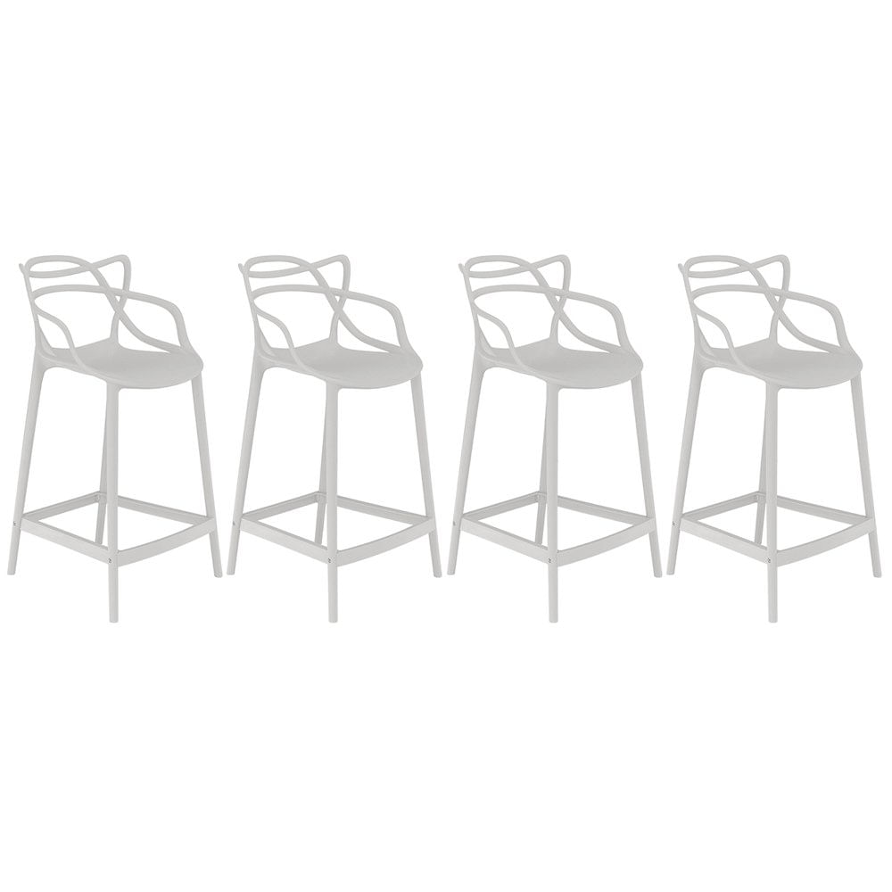 Kit 4 Banquetas Médias Bancada Cozinha Masters Allegra 66 Cm